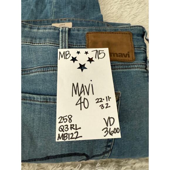 Mavi Men's Jeans Size 40x32 Jake Slim Leg Medum Wash - Picture 3 of 7